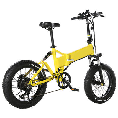 28MPH 뚱뚱한 타이어 Foldable 전기 자전거, 6061Alu 7 속도 전기 자전거