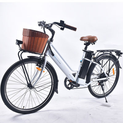 바구니를 가진 120KG 최대 선적 숙녀 경량 전기 자전거 26x1.75