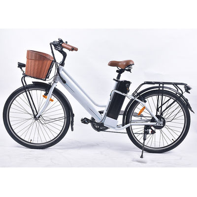 6Speed ​​경량 숙녀 전기 자전거, 바구니를 가진 25km/H 전기 숙녀 자전거