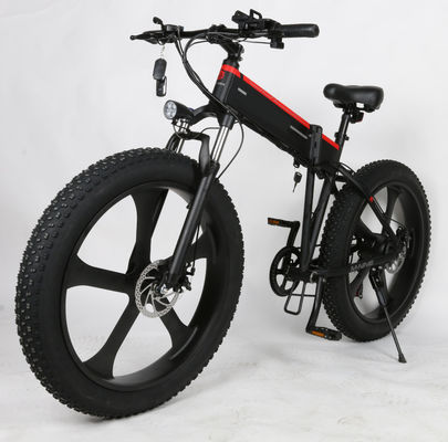 전기 자전거 26 인치 48v 1000w 뚱뚱한 타이어 산 눈 Ebike 접히는 전기 자전거